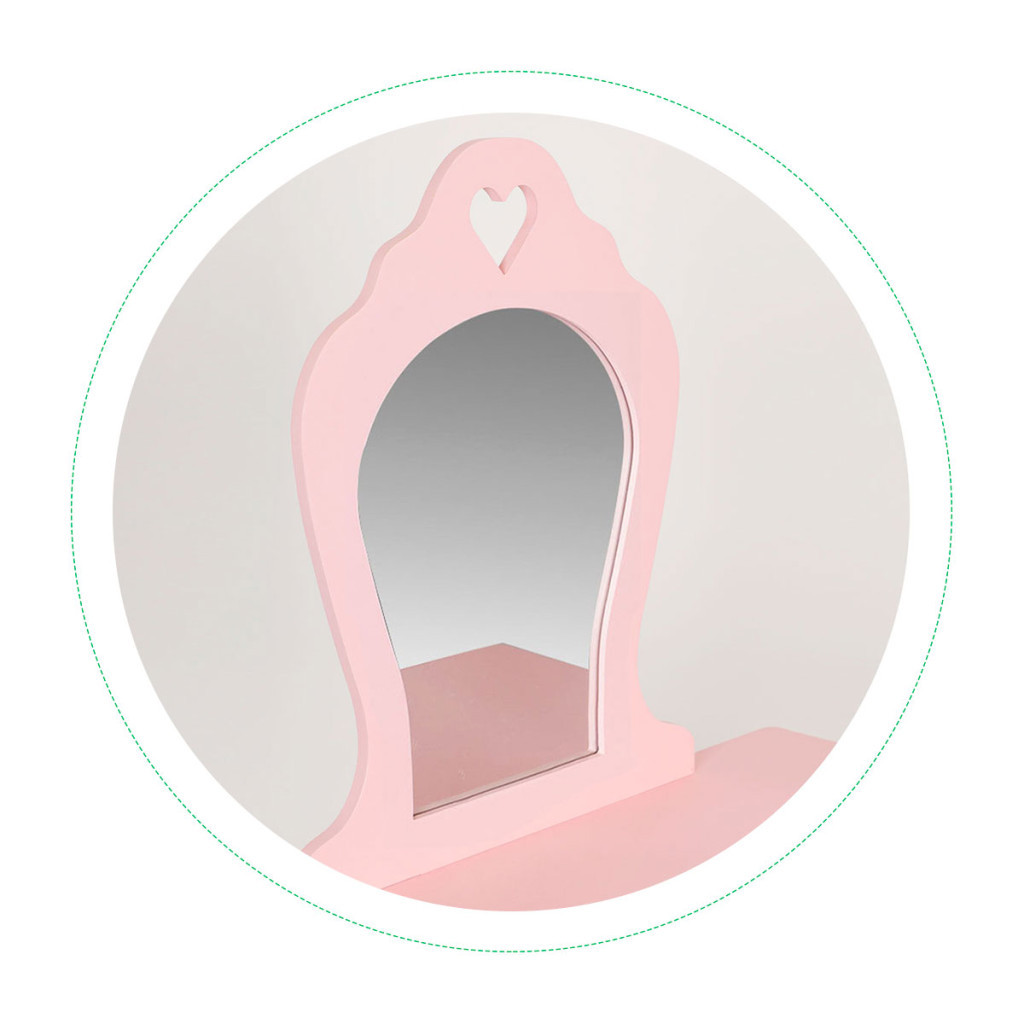 Homelux Masă de toaletă din lemn pentru copii cu oglindă roz [2]