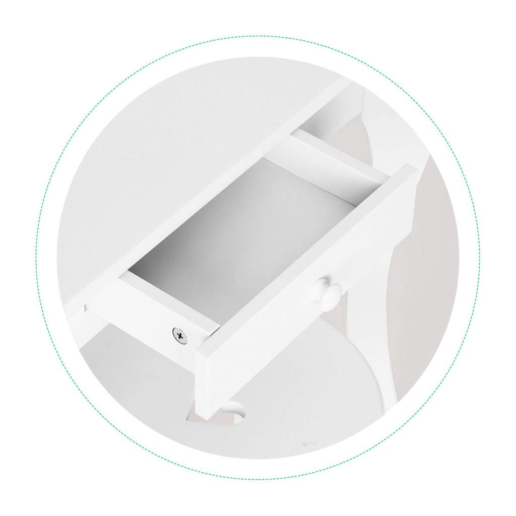 Homelux Masă de toaletă pentru copii din lemn cu oglindă albă [3]