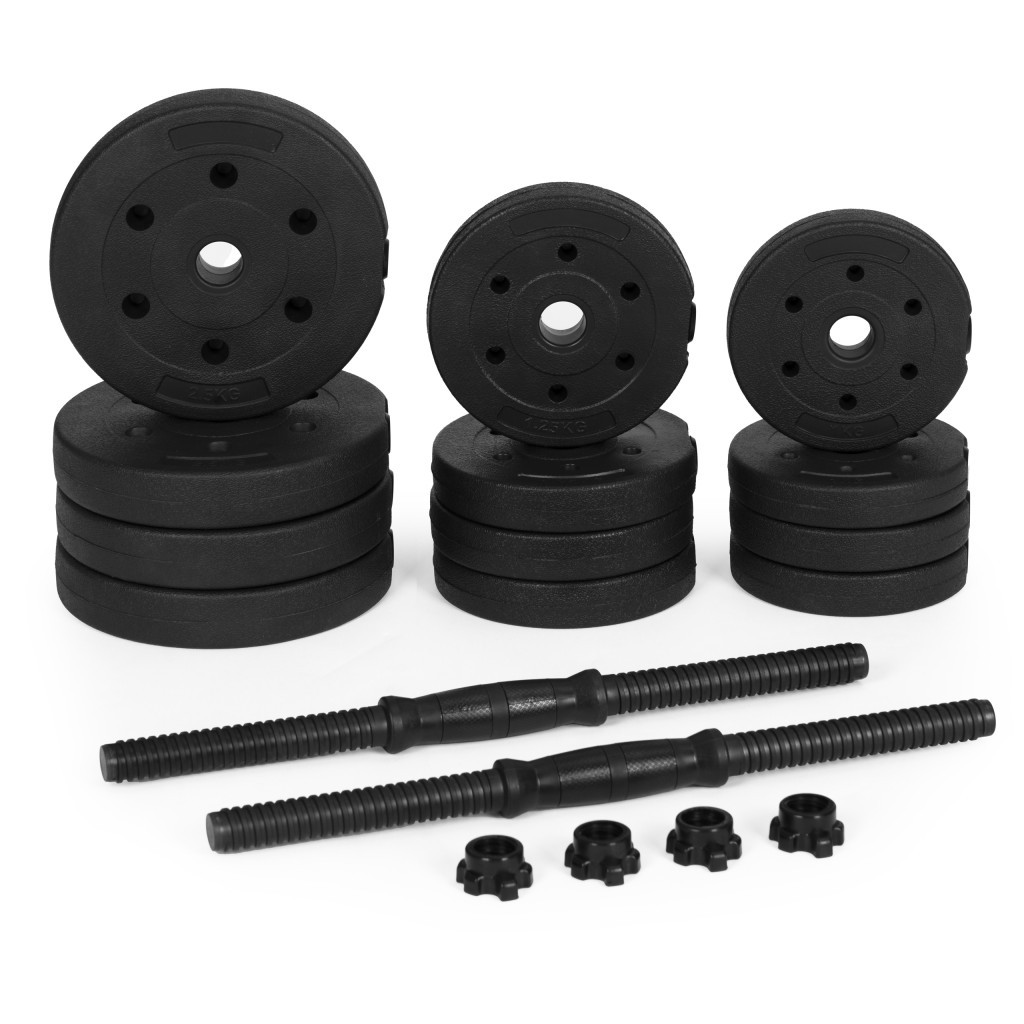 Homelux Haltere reglabile 2x10 kg set de antrenament cu barbell de 20 kg [2]