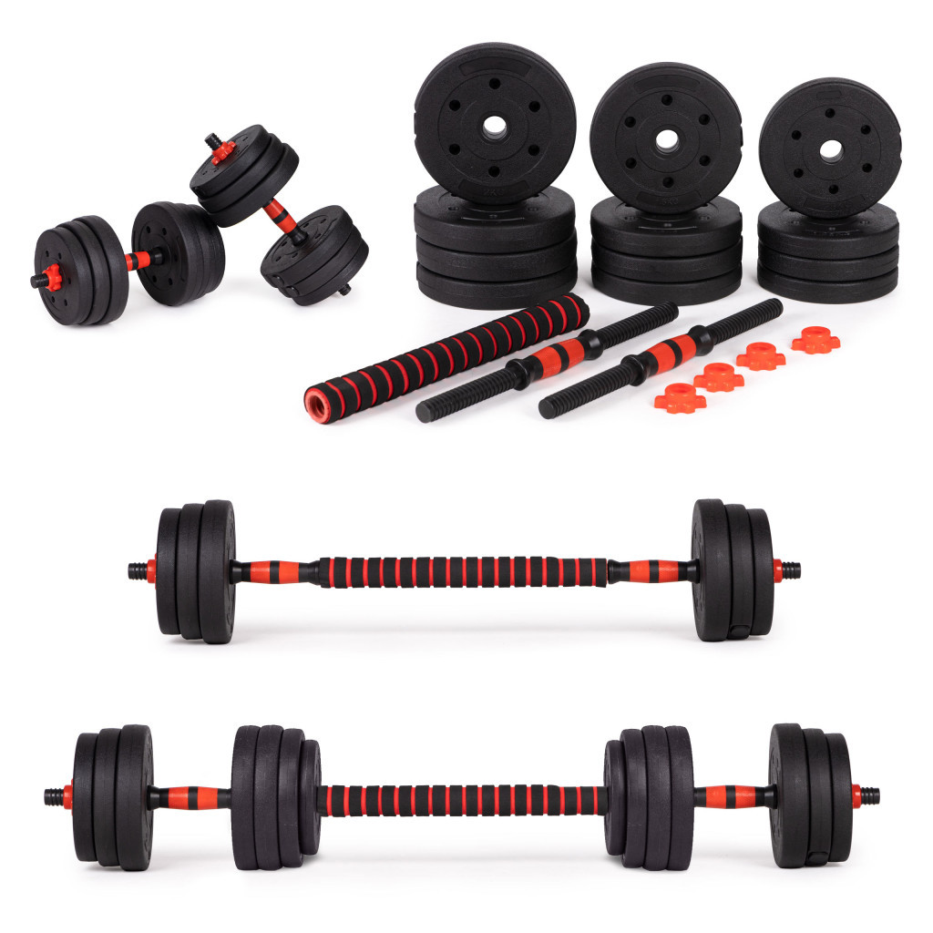 Articole de fitness - Homelux Haltere reglabile 2x10 kg set de haltere 20 kg bar