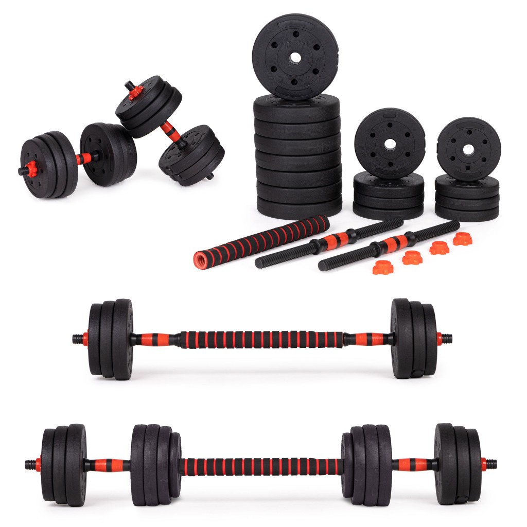 Articole de fitness - Homelux Haltere reglabile 2x15 kg set de haltere 30 kg bar