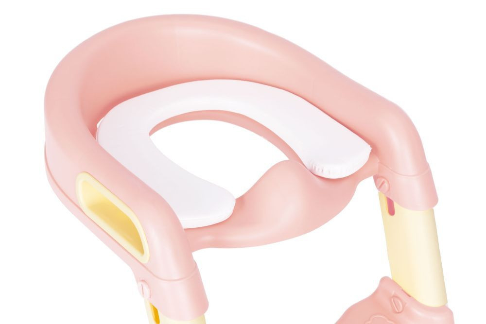 Homelux Scaun de toaletă cu trepte și scară roz [4]