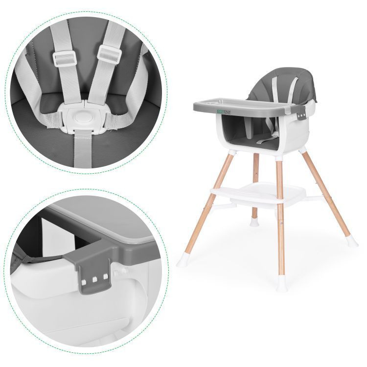 Homelux Scaun înalt pentru copii 2 în 1 gri [6]