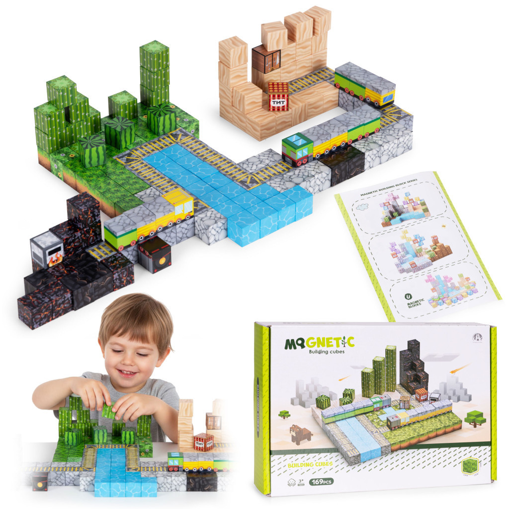 Produse temporar indisponibile - Homelux Set de blocuri de construcție magnetice Wild West 169 piese