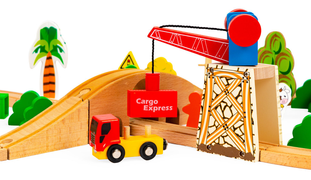 Homelux Set de trenuri din lemn 74 buc [2]