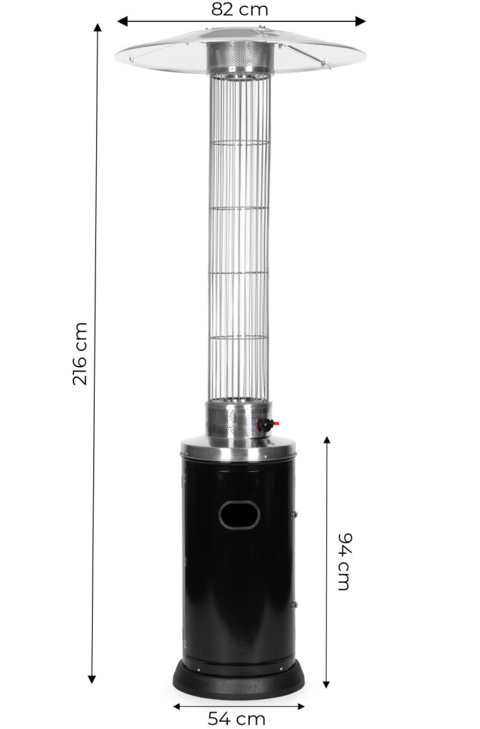 Homelux Încălzitor de terasă pe gaz cu capac de protecție 9 kW [9]