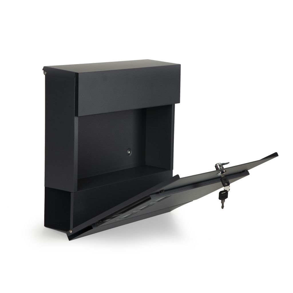 Homelux Cutie poștală din oțel galvanizat cu suport pentru ziare antracit [2]