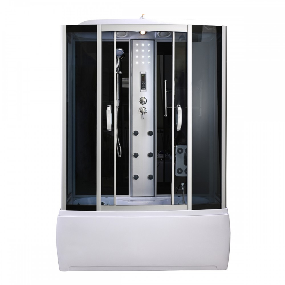 Cabină de duș cu hidromasaj și cadă - Leziter Cadă cu hidromasaj Emilia 85x150 cm cu electronică Neagră