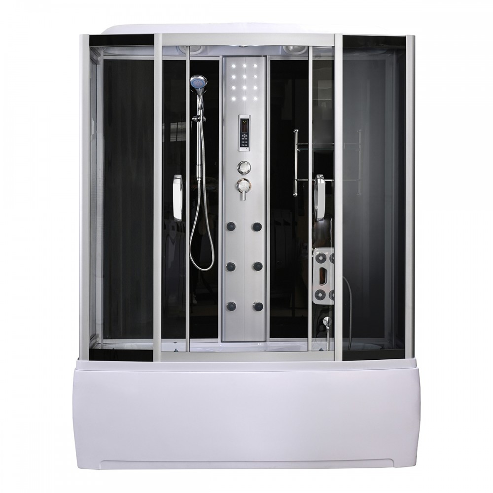 Cabină de duș cu hidromasaj și cadă - Leziter Cadă cu hidromasaj Emilia 85x170 cm cu electronică Neagră