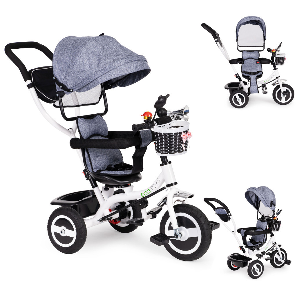 Jocuri și sport - Homelux Tricycle tricycle tricycle swivel awning with durable tyres grey