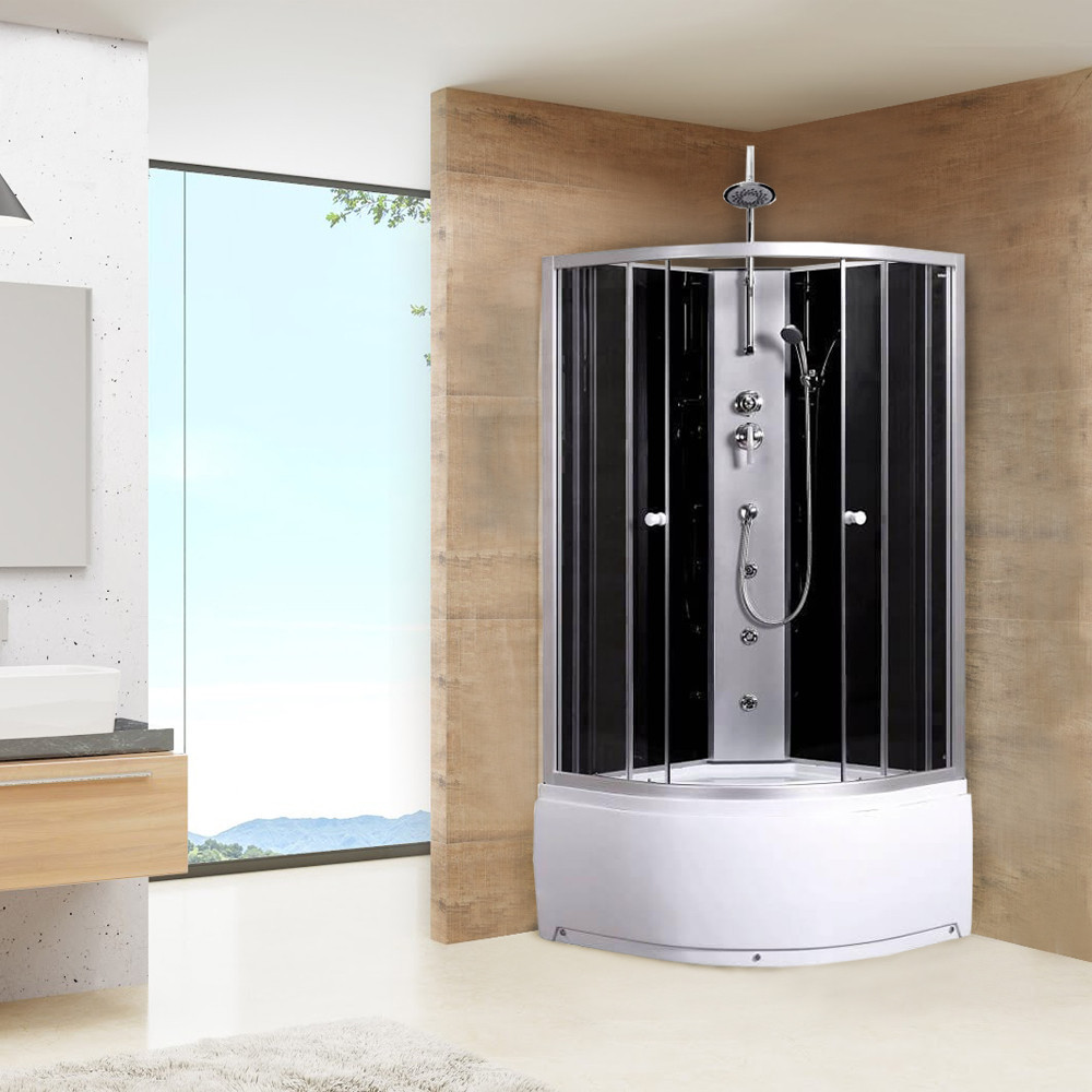 Kerra Cabină de duș cu hidromasaj Karolina 80x80 cm, cu tavă curbată adâncă [1]