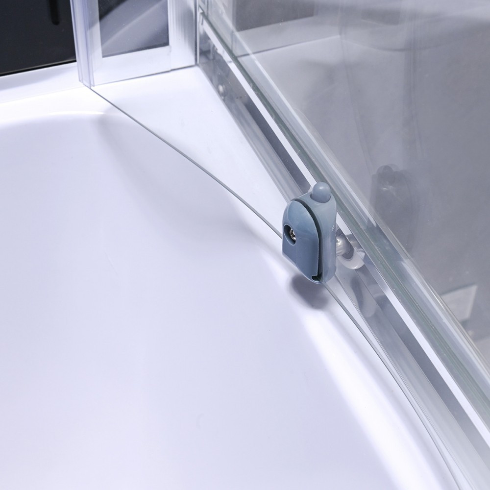 Leziter Cabină de duș Karolino 80x80 cm neagră cu tavă adâncă [8]