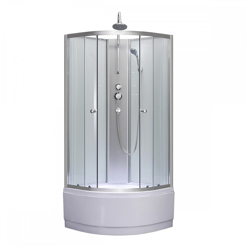 Cabină de duș cu cădiță înaltă - Leziter Cabina de dus Karolino 80x80 cm cu tava adanca alba