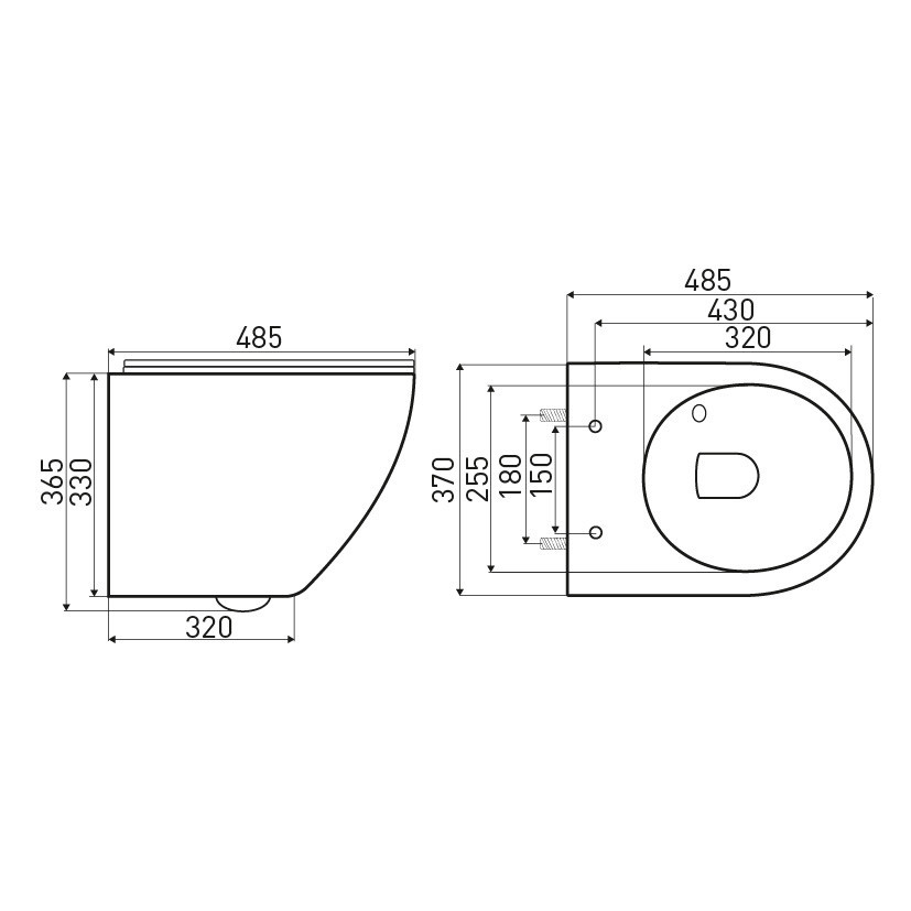 Kerra Toaletă Kasos fără ramă, montată pe perete [5]