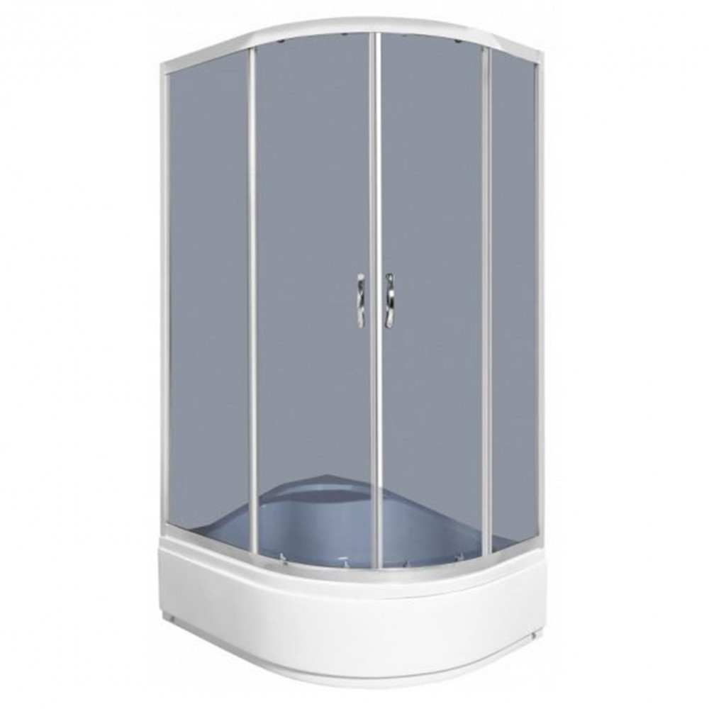 Cabină de duș cu cădiță înaltă - Kerra Cabină de duș curbată asimetrică Katia 80x100 cm cu cădiță de duș