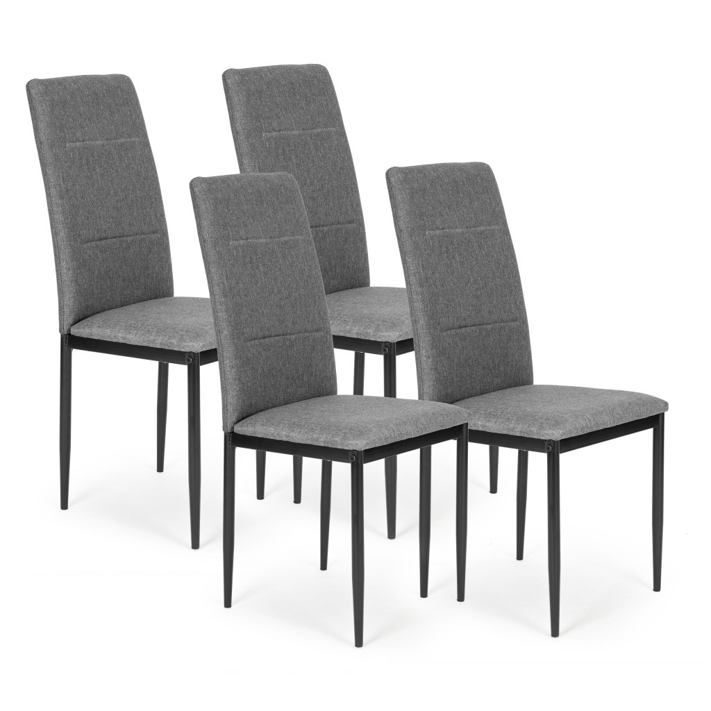 Scaun masă - Homelux Set de 4 scaune de sufragerie gri