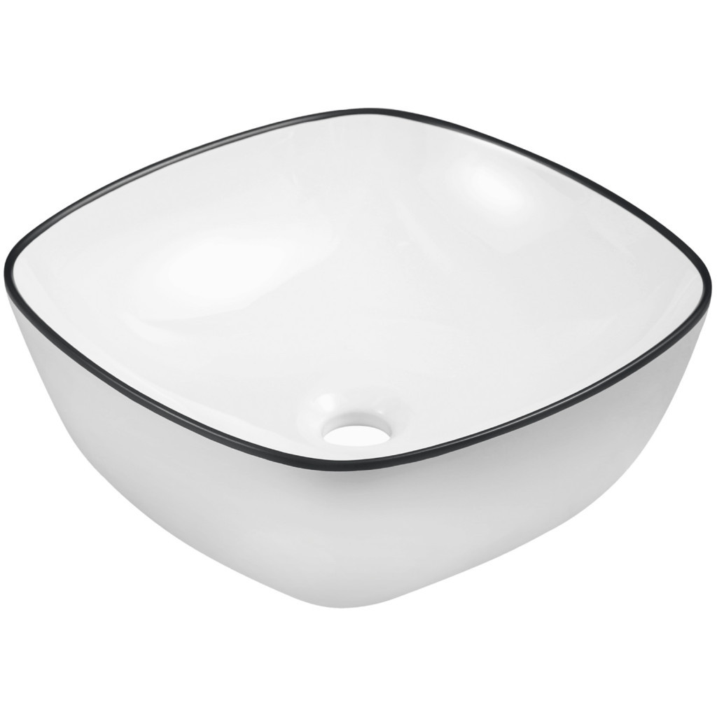Lavoar încorporat - Kerra KR-650 WH/BL chiuvetă cu design ceramic