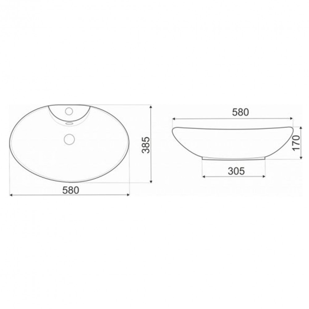 Kerra Lavoar ceramic KR-139, 58x38 cm, alb lucios [1]