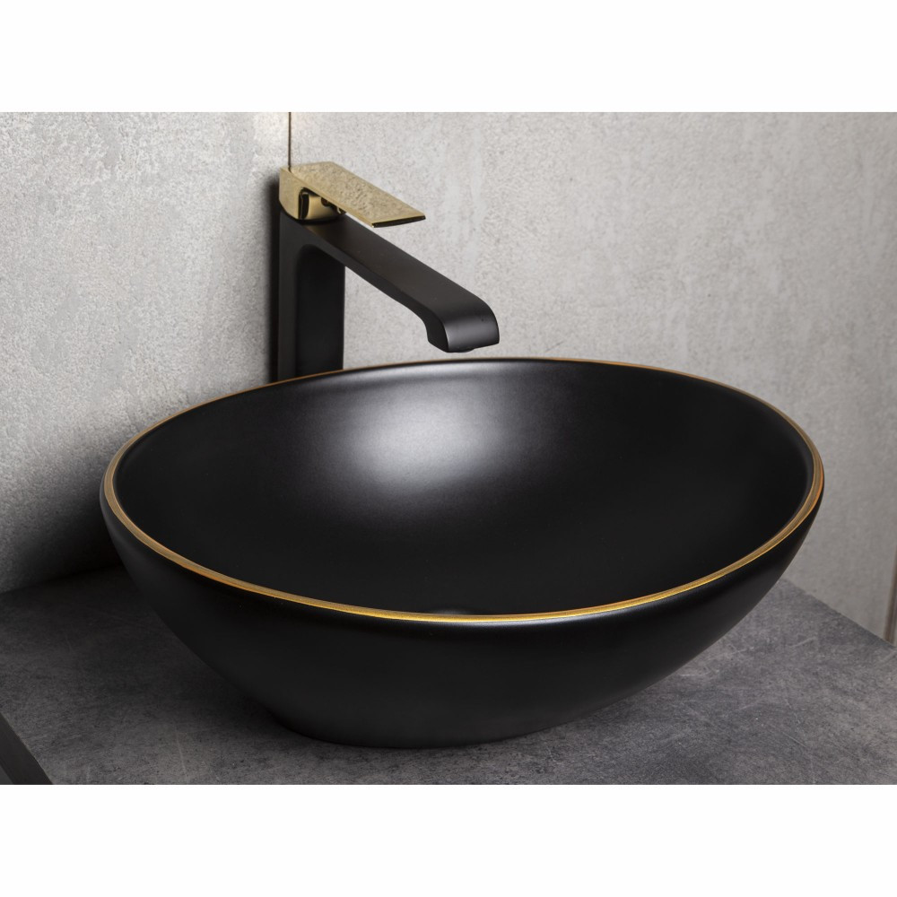 Kerra Lavoar ceramic cu design negru și auriu KR-707 [2]