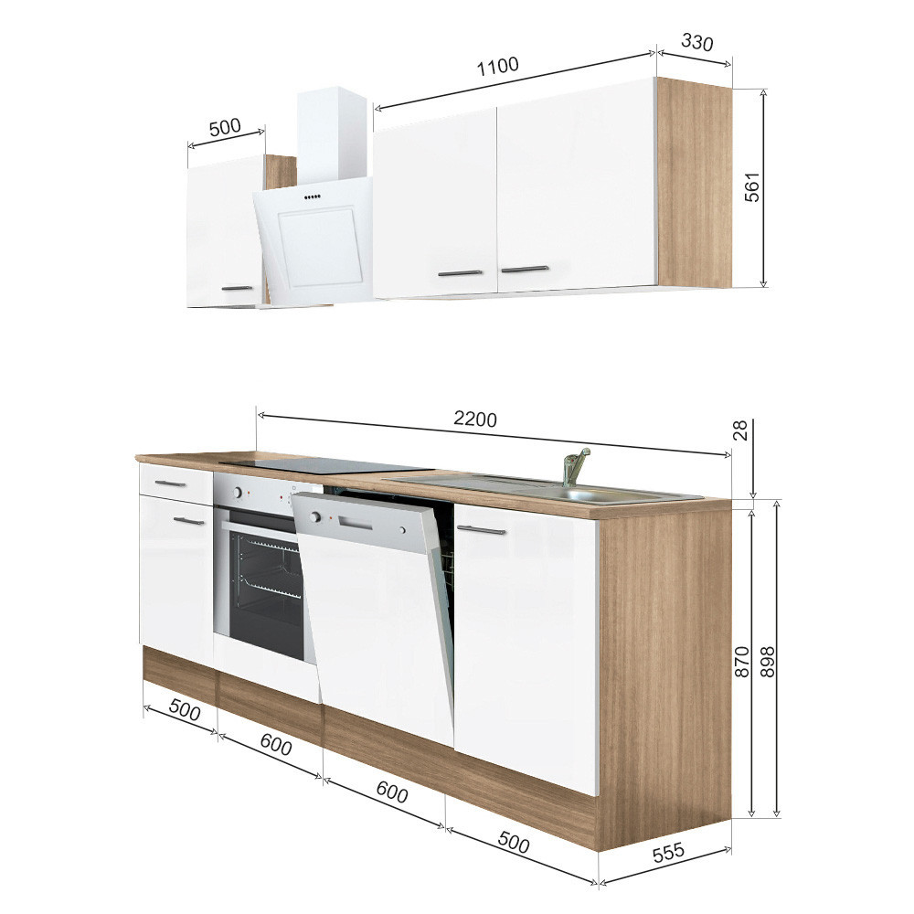 Leziter Mobilă de bucătărie Yorki 220 cu design de cuptor inferior [5]