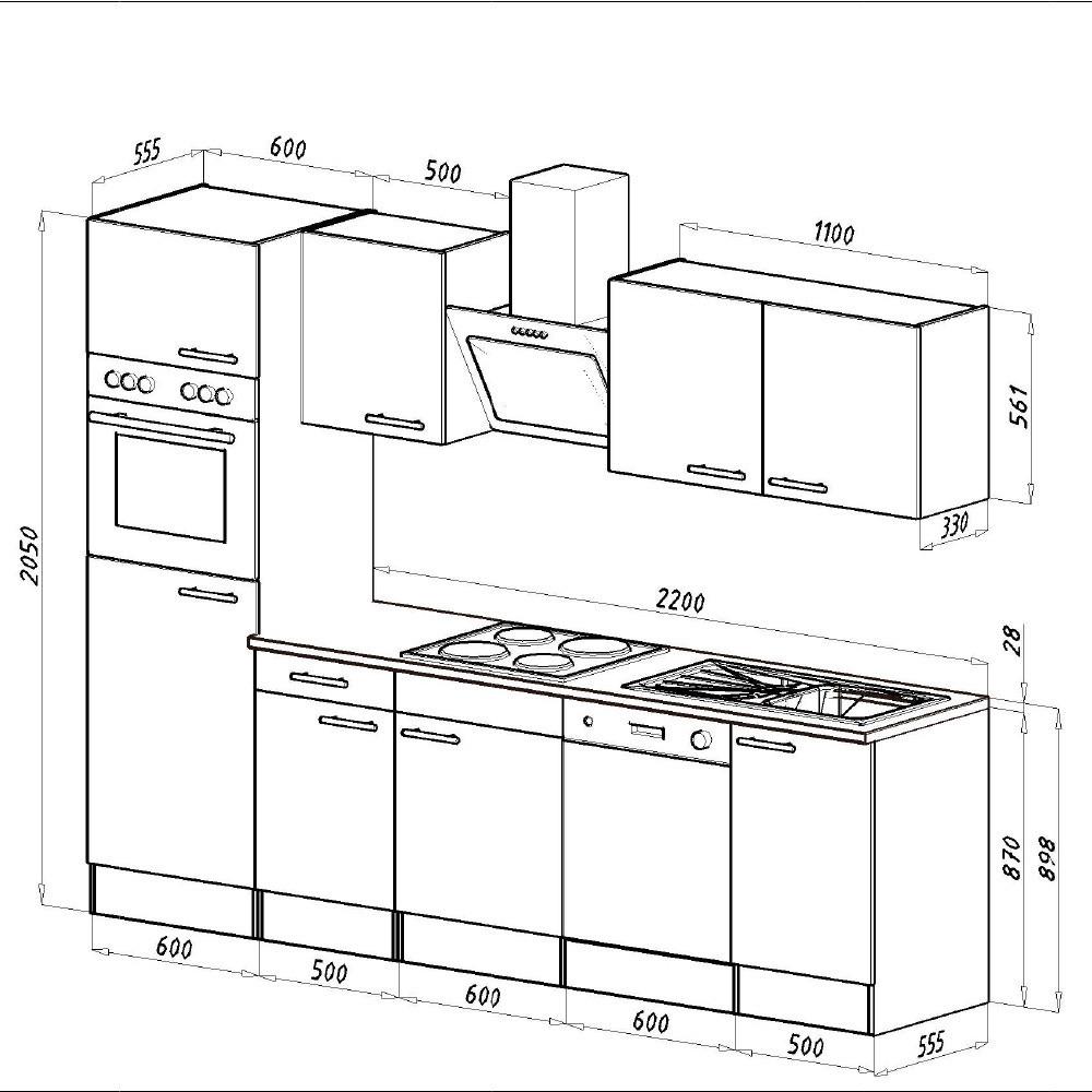 Leziter Mobilier de bucătărie Yorki 280 cu cuptor și cuptor cu microunde [3]