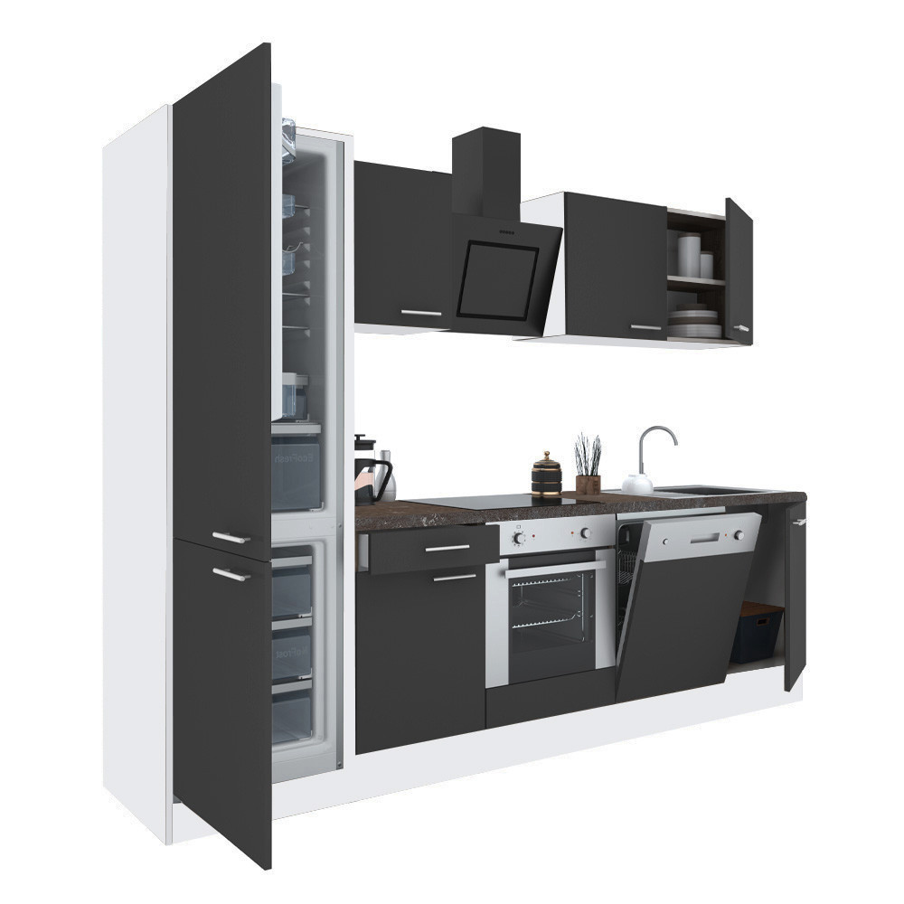 Bucătărie - Leziter Mobilă de bucătărie Yorki 280 cu cuptor inferior și frigider cu congelator inferior