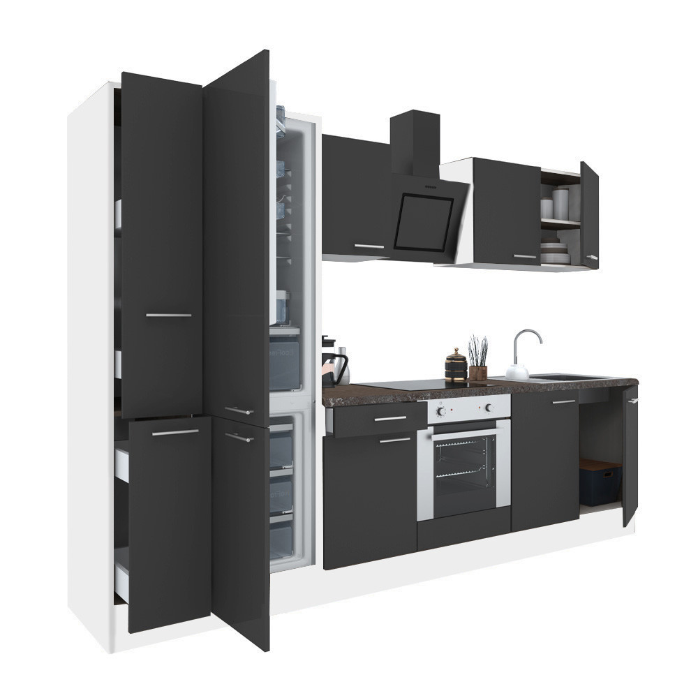 Bucătărie - Leziter Mobilă de bucătărie Yorki 300 cu cuptor inferior și frigider cu congelator inferior