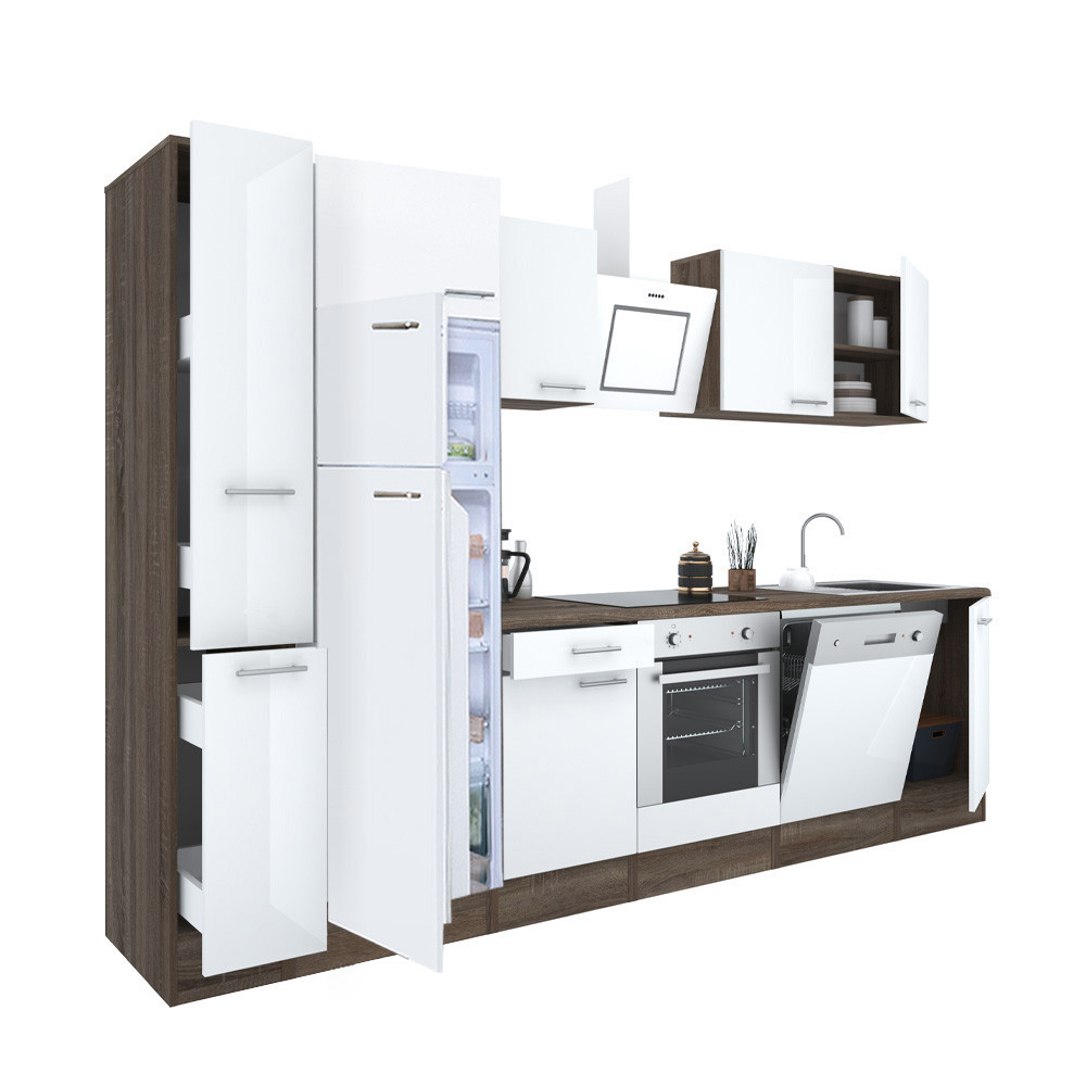 Mobilier bucătărie - Leziter Mobilă de bucătărie Yorki 310 cu cuptor inferior și frigider congelator superior