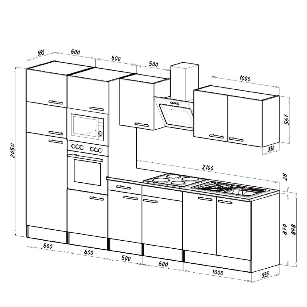 Leziter Mobilă de bucătărie Yorki 330 cu frigider cu congelator superior [6]
