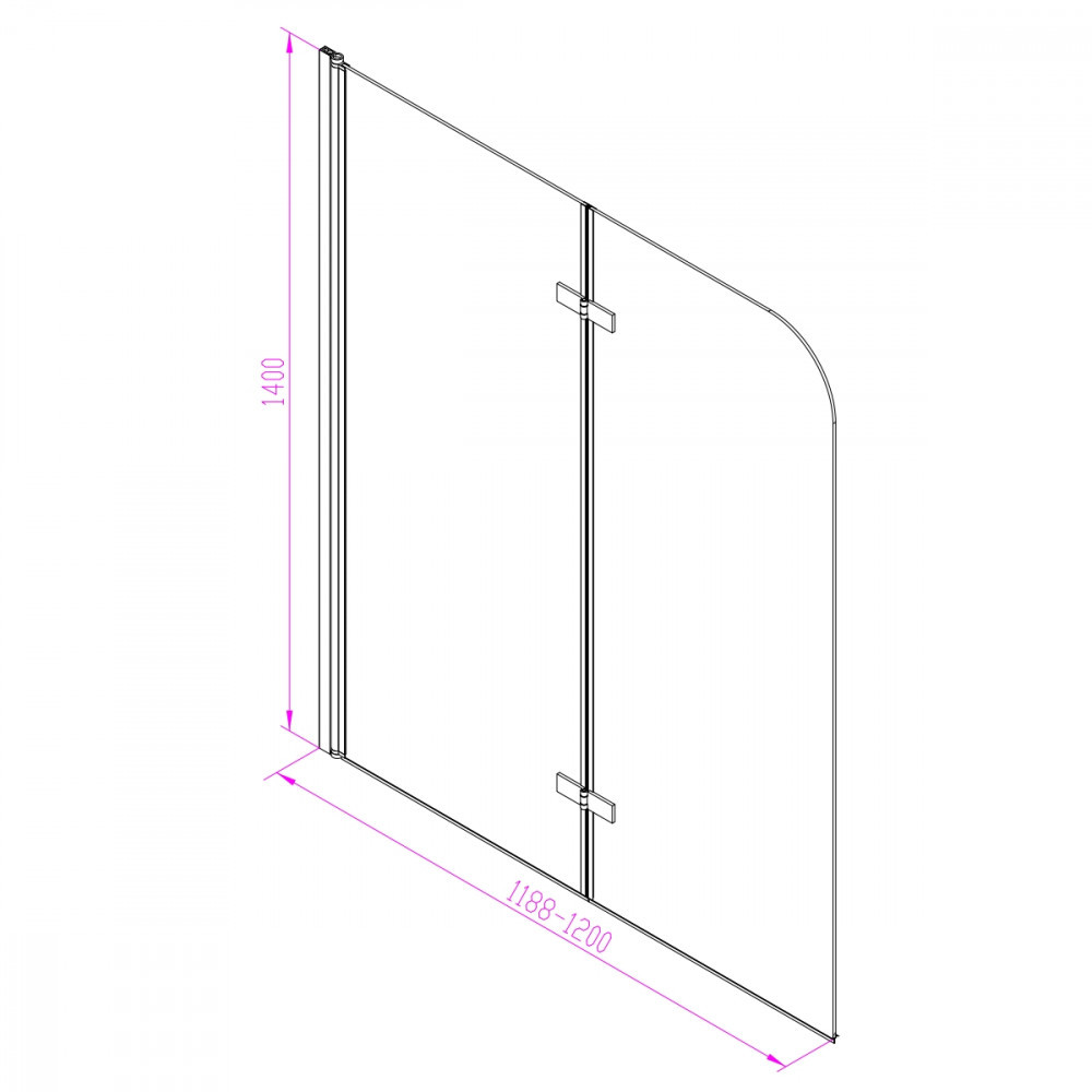 Leziter Paravan de cadă Alor 120x140 cm negru [2]
