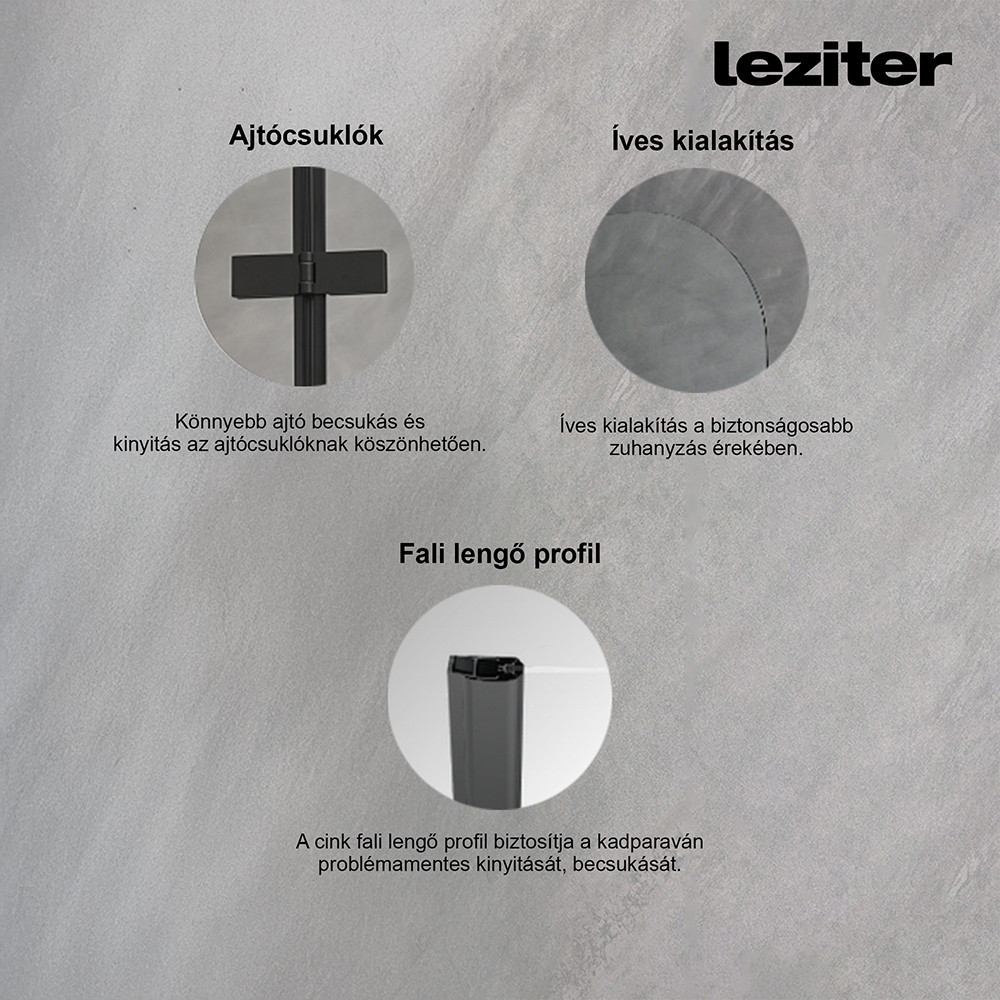 Leziter Paravan de cadă Alor 120x140 cm negru [4]