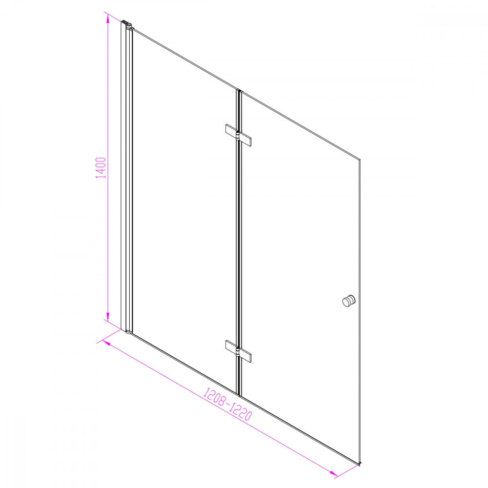 Leziter Paravan de baie Alor 122x140 cm [2]