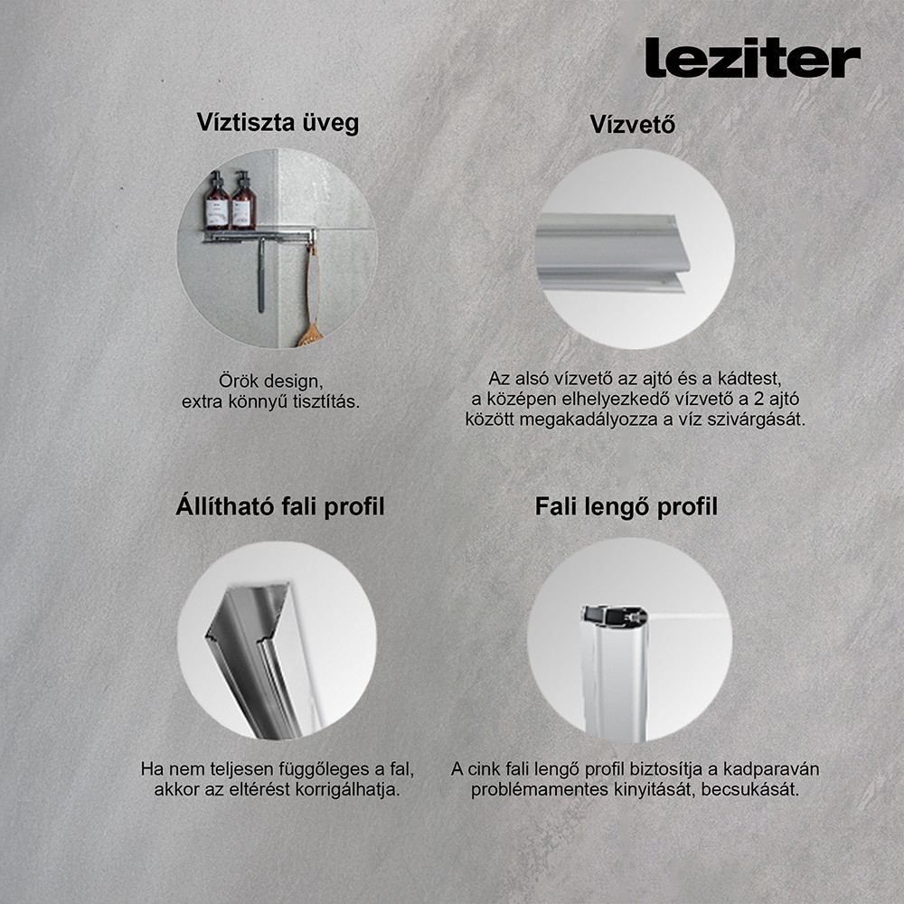 Leziter Paravan de baie Alor 122x140 cm [3]