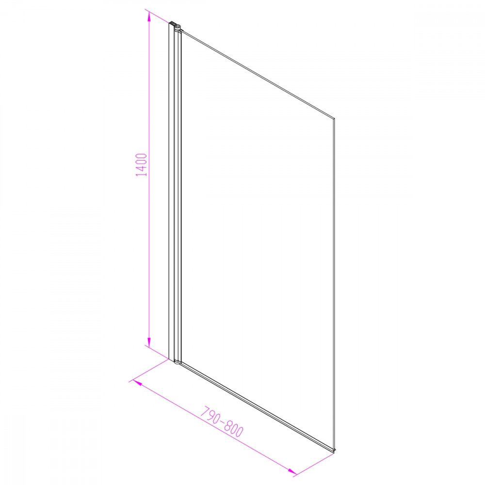 Leziter Paravan de baie Eva 80x140 cm [2]