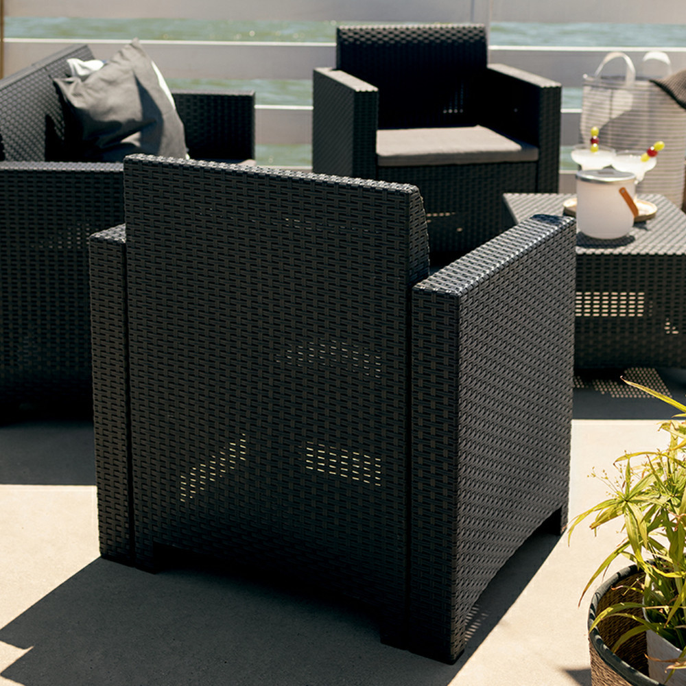 Leziter Scaun de grădină din plastic Nero [1]