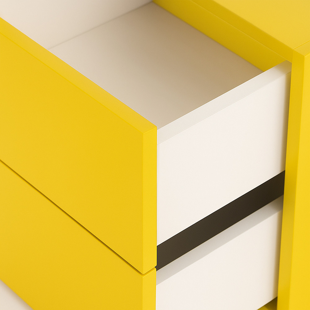 Leziter Boxie dulap de perete cu 2 sertare 40x40x37 cm galben [8]