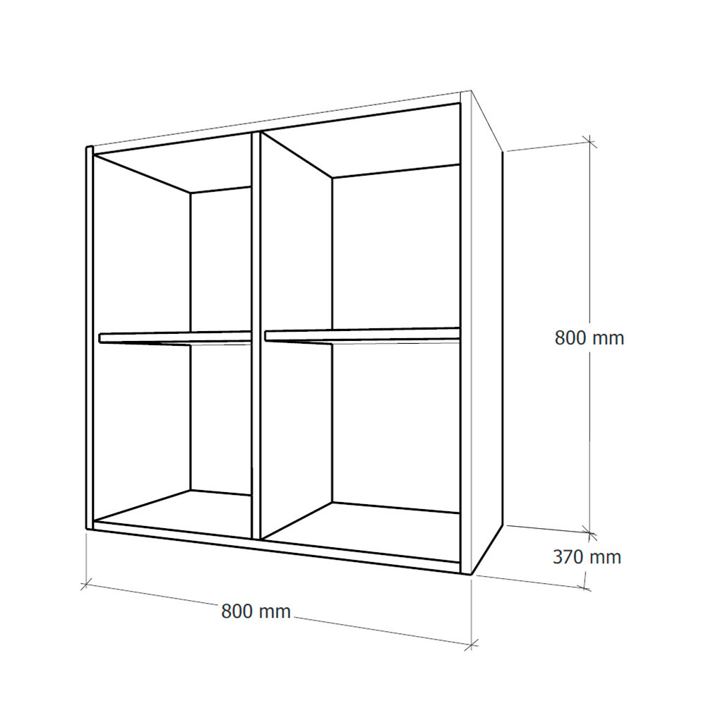 Leziter Boxie dulap de perete deschis 80x80x37 cm dove [2]