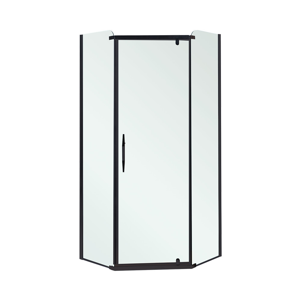 Cabină de duș pătrată / Cabină de duș dreptunghiulară - Leziter Celtic 90x90 cm cabină de duș pentagonală fără tavă negru