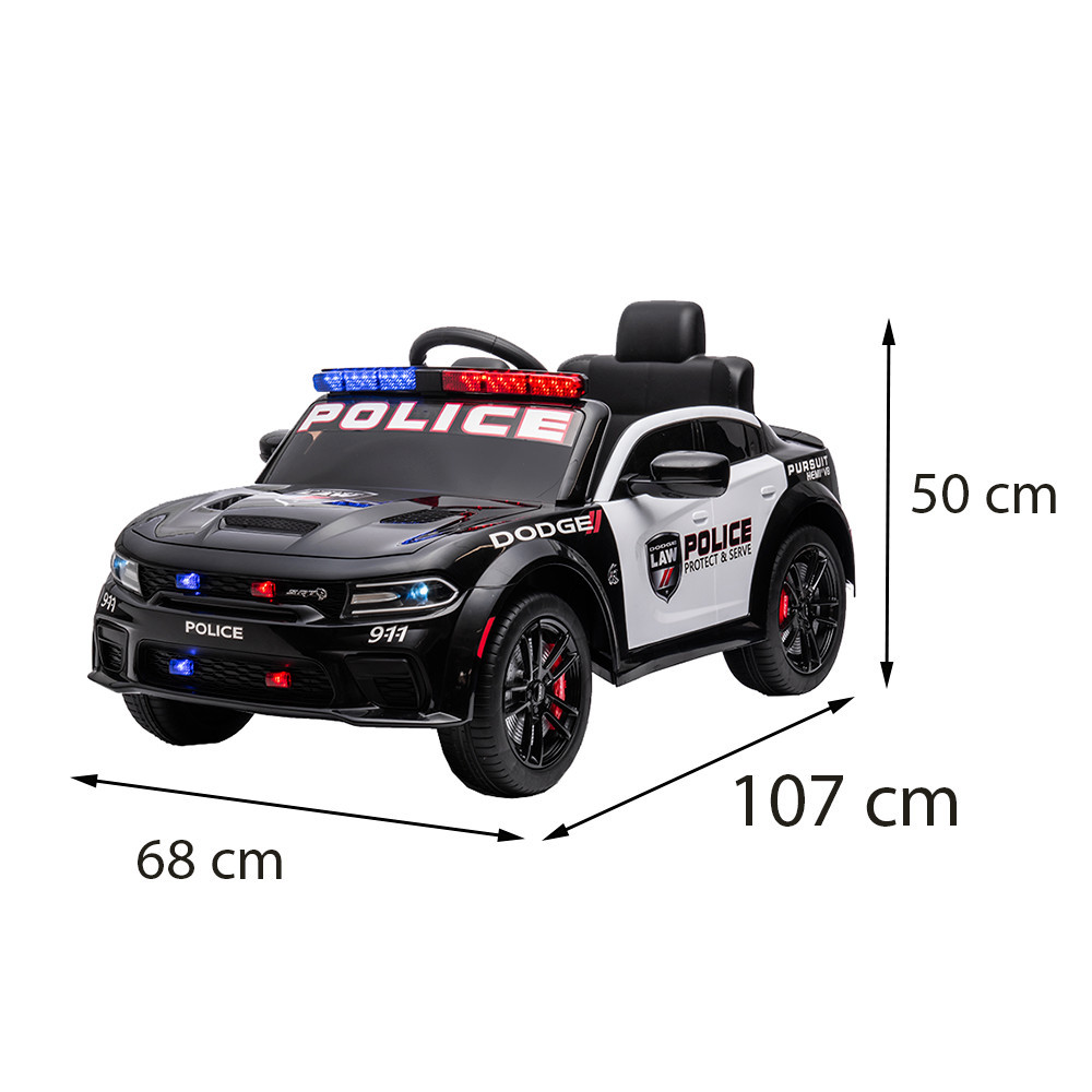 Leziter Mașină de poliție electrică Dodge neagră [2]