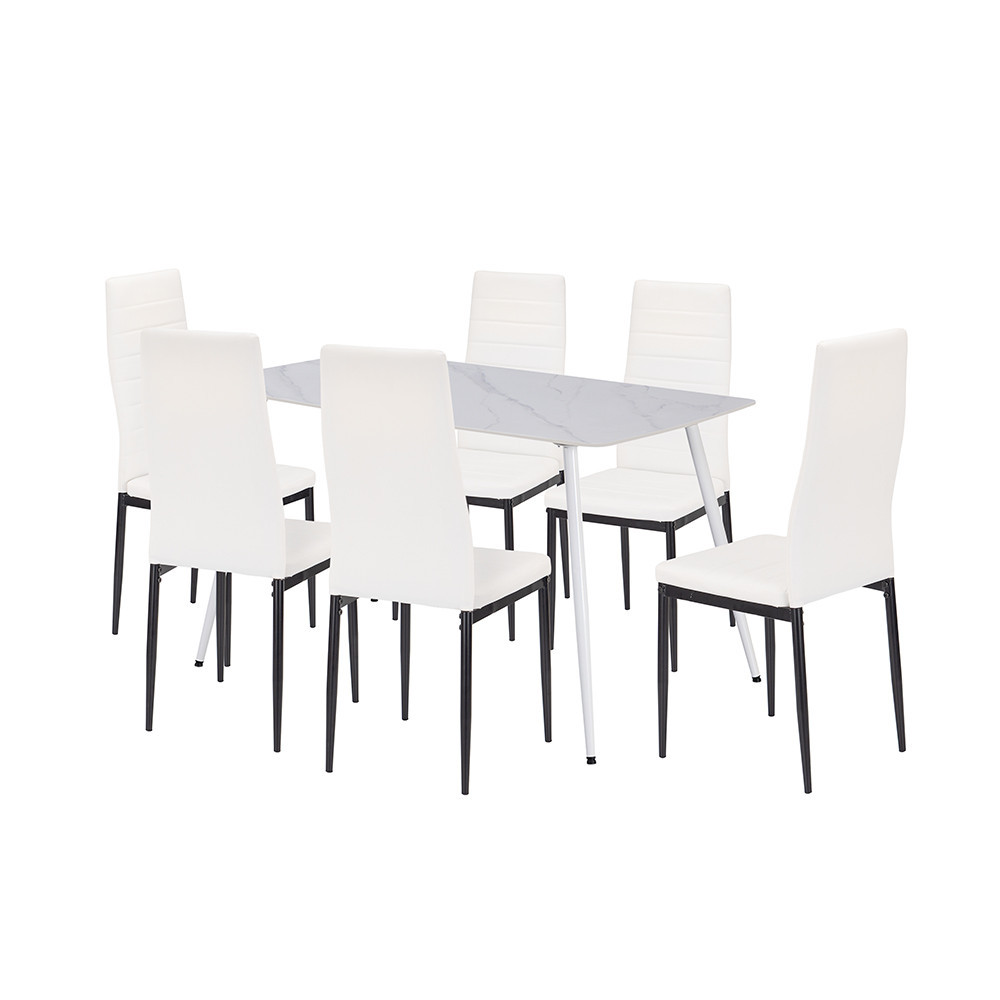 Mobilier - Leziter Renton 6+1 set de luat masa alb-negru