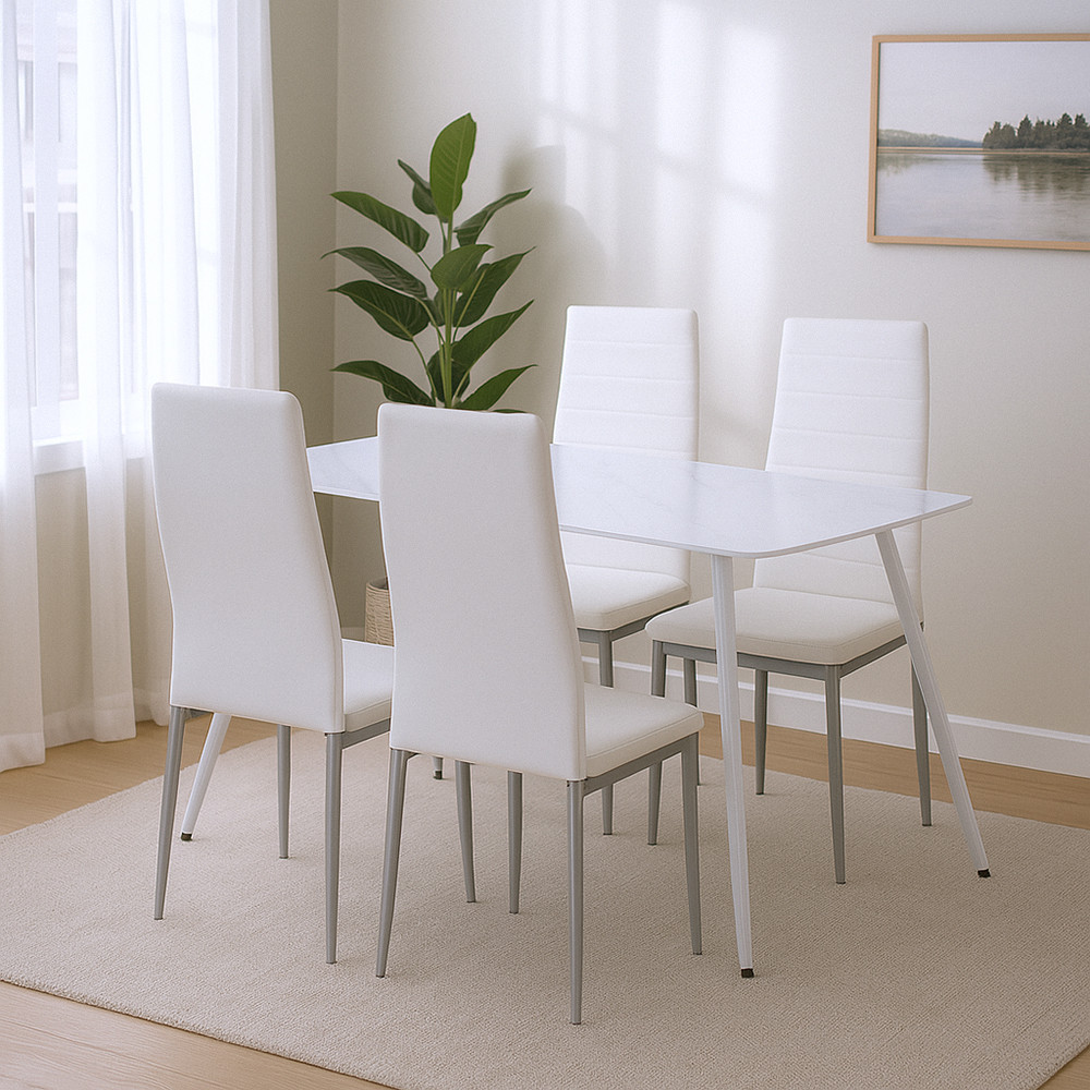 Leziter Renton 4+1 set de sufragerie alb-gri [1]