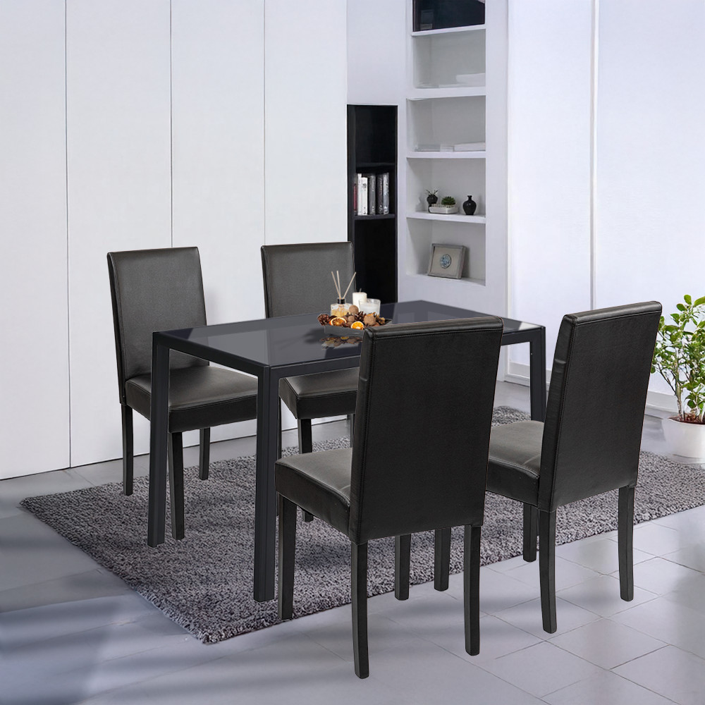 Leziter Set de masă Karen 4 1 negru-negru [1]