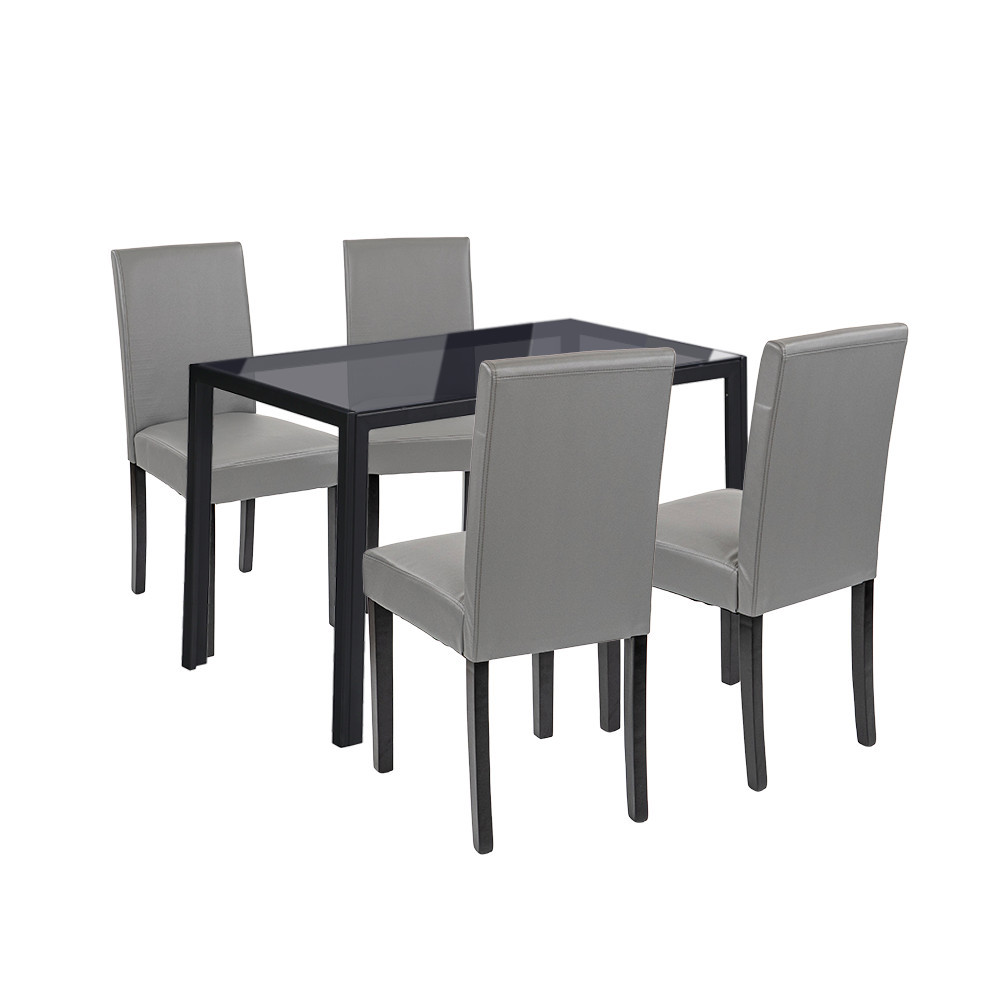 Leziter Set de masă Karen 4 1 negru-gri [0]