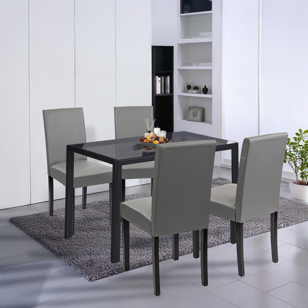 Leziter Set de masă Karen 4 1 negru-gri [1]