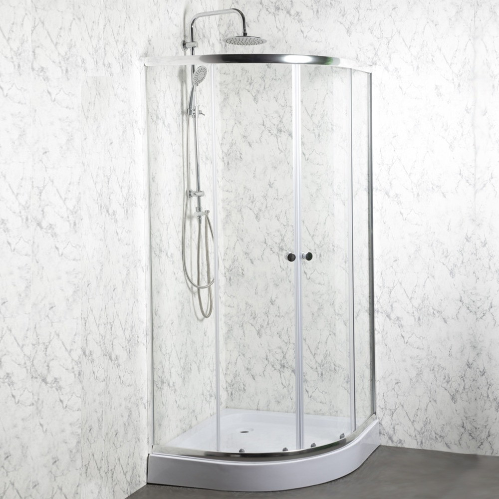 Kerra Cabină de duș curbată Leo 90 cromată cu cădiță de duș [1]