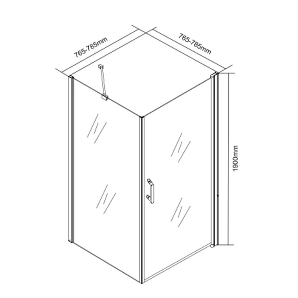 Leziter Cabină de duș pătrată Monica 80x80 cm fără cădiță de duș [2]