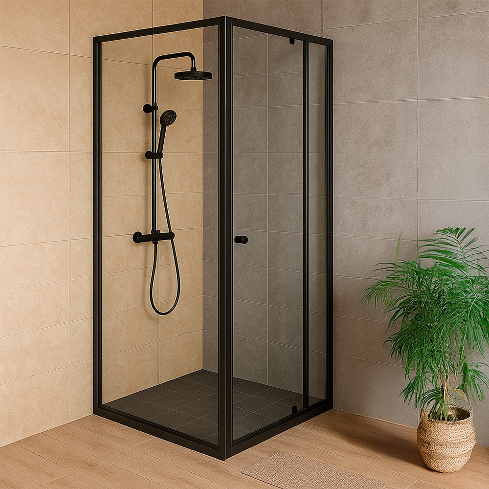 Leziter Flexi 90x90 cm cabină de duș unghiulară montată pe colț, fără tavă de duș [1]