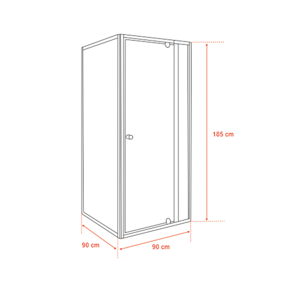 Leziter Flexi 90x90 cm cabină de duș unghiulară montată pe colț, fără tavă de duș [2]