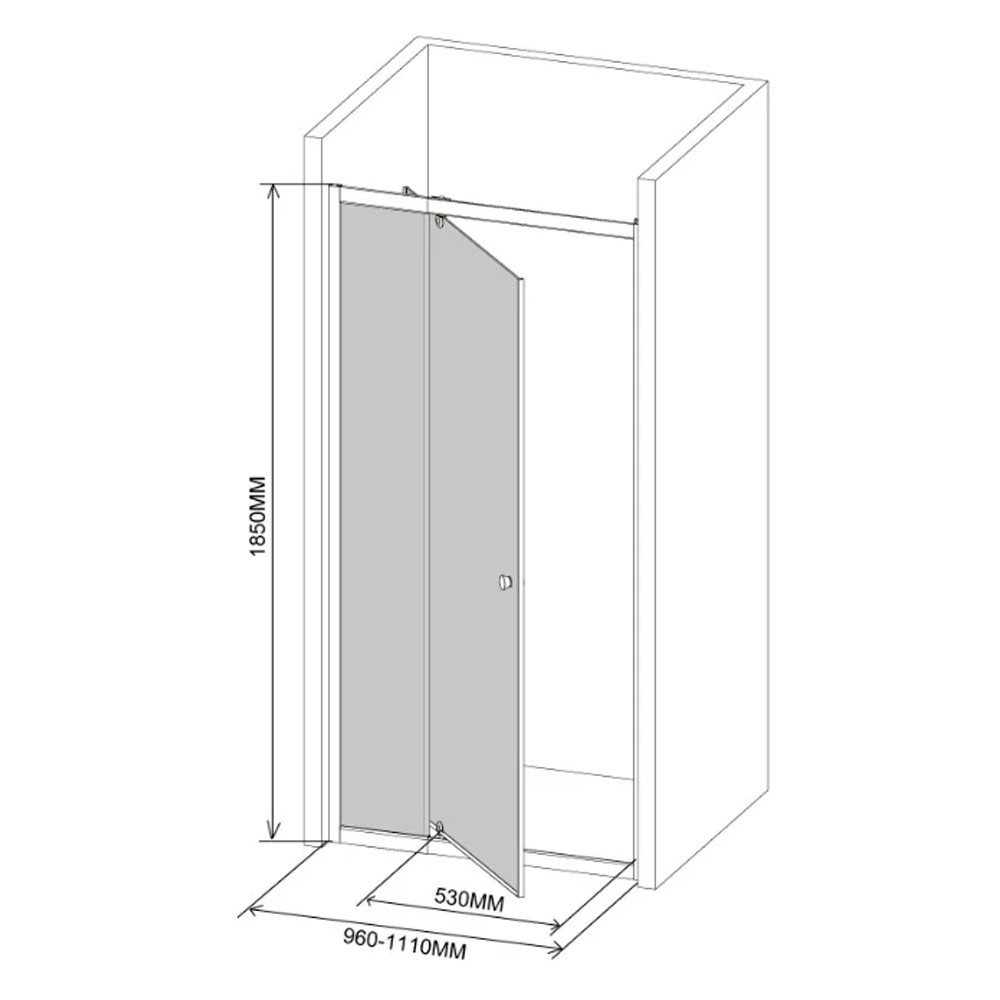 Leziter Flexi ușă de duș reglabilă 96-111x185 cm [2]