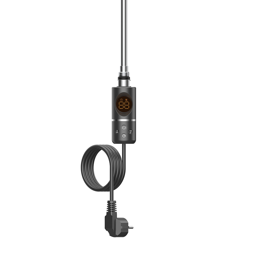 Calorifer prosoape - Leziter Uscător de prosoape cu cartuș de încălzire electrică pentru radiator cu termostat digital 400W negru